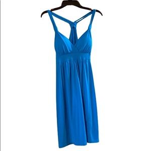 Maurices Small Teal Blue Halter Braided Spaghetti Strap Crossback Cotton Dress